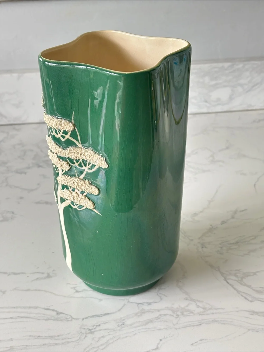 WEIL WARE CALIFORNIA POTTERY MING TREE STUDIO VASE, HAND MARKED 1924